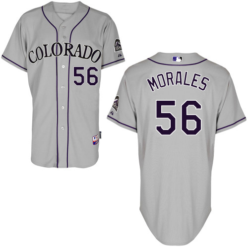Franklin Morales #56 MLB Jersey-Colorado Rockies Men's Authentic Road Gray Cool Base Baseball Jersey